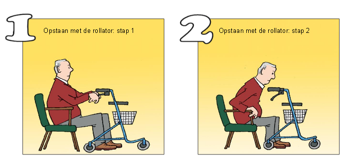 Cartoons about fall prevention (Dutch)