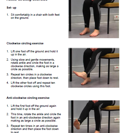 Foot exercises for falls prevention leaflet for older people (English)