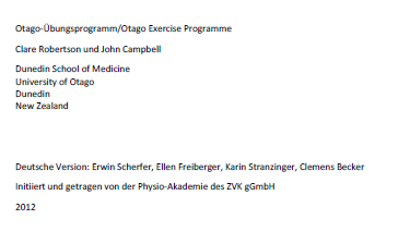 Otago Home Exercise Manual for Professionals (German)
