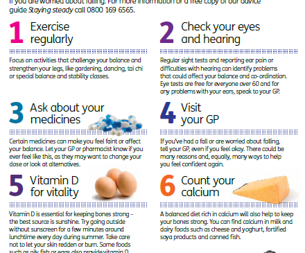 Top Tips for Staying Steady leaflet for Older People (English)