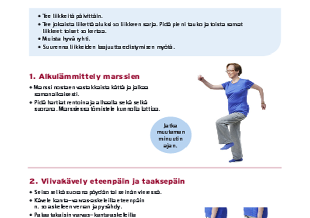 Home exercise leaflets (Finnish)