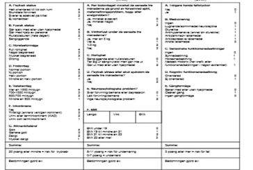 Risk assessment tool (Swedish)