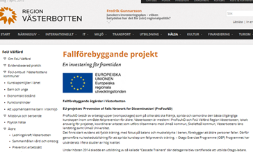 Fall prevention in older persons (Swedish website)