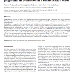 Fall risk-assessment tools compared with clinical judgment: an evaluation in a rehabilitation ward