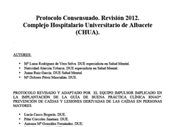 Protocolo: Inmovilización de pacientes y sujeción mecánica (Complejo Hospitalario Universitario de Albacete, Spanish)  