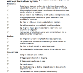 Checklist for hazards at home (Dutch)