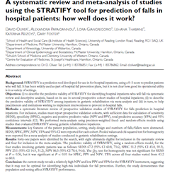 A systematic review and meta-analysis of studies using the STRATIFY tool for prediction of falls in hospital patients: how well does it work?