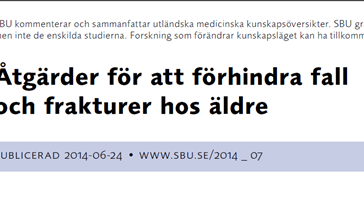 Interventions for preventing falls in home-dwelling older people (Swedish document)